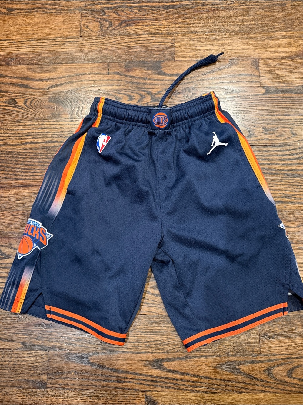 Jordan Kids Navy and Orange Basketball Shorts - Knicks Accents